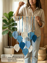 JH Gallery White and Blue Multi Leaves Hanging - view 4