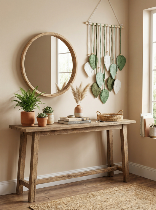 JH Gallery White and Green Multi Leaves Hanging