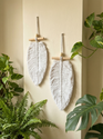 JH Gallery White 2 Leaves with Stick Pair