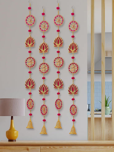JH Gallery Wood Handmade Lotus Wall and Door Hanging