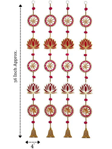 JH Gallery Wood Handmade Lotus Wall and Door Hanging