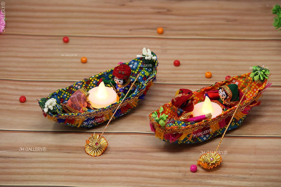 JH Gallery Rajasthani Raja Rani Puppet/Dolls Decorative Tealight Candle Holder (Pack of 2)