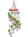 JH Gallery Handcrafted Rajasthani Hanging Decorative Windchime (Green Parrot)