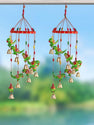 JH Gallery Handcrafted Rajasthani Hanging Decorative Windchime (Green Parrot) - Pack of 2 - view 2