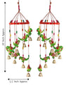 JH Gallery Handcrafted Rajasthani Hanging Decorative Windchime (Green Parrot) - Pack of 2 - view 3