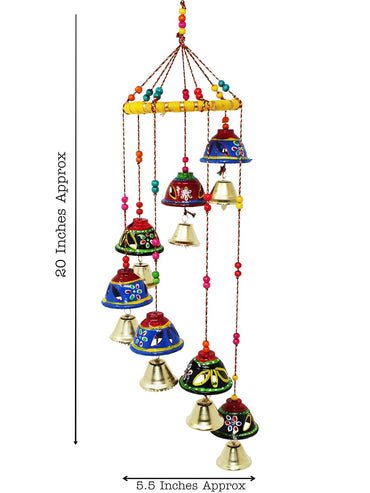 JH Gallery Rajasthani Colored Bell Hangings Decorative Windchimes