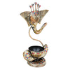 JH Gallery Handcrafted Metal Ganesha Tealight Candle Holder (Antique Yellow) - view 3