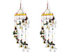 JH Gallery Handcrafted Rajasthani Hanging Decorative Windchime (Peacock) - Pack of 2