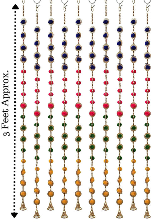 JH Gallery Pom Pom Strings for Home Decor, Wall and Door Decor Hangings - Pack of 10