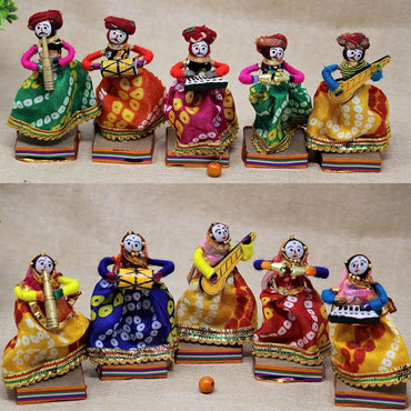 JH Gallery Multicolor Musician Bawla Puppets Idol, Set of 10, (5 Male & 5 Female)
