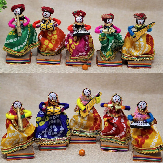 JH Gallery Multicolor Musician Bawla Puppets Idol, Set of 10, (5 Male & 5 Female)