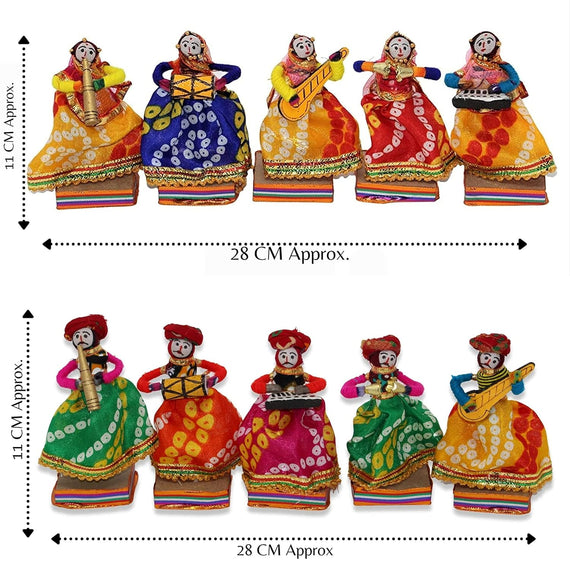 JH Gallery Multicolor Musician Bawla Puppets Idol, Set of 10, (5 Male & 5 Female)