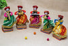 JH Gallery Rajasthani Musician Bawla Puppets Idol Show Pieces Multicolor, 5 Pieces (Male Puppets) - view 3