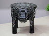 JH Gallery Handcrafted and Emboss Painted Colorful Wooden Elephant Decorative Showpiece Stool (Black) - view 3