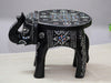 JH Gallery Handcrafted and Emboss Painted Colorful Wooden Elephant Decorative Showpiece Stool (Black) - view 4