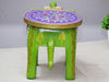 JH Gallery Handcrafted and Emboss Painted Colorful Wooden Elephant Decorative Showpiece Stool (Green) - view 5