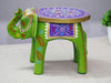 JH Gallery Handcrafted and Emboss Painted Colorful Wooden Elephant Decorative Showpiece Stool (Green) - view 6