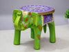 JH Gallery Handcrafted and Emboss Painted Colorful Wooden Elephant Decorative Showpiece Stool (Green) - view 7