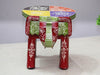 JH Gallery Handcrafted and Emboss Painted Colorful Wooden Elephant Decorative Showpiece Stool (Maroon) - view 3