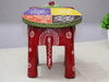 JH Gallery Handcrafted and Emboss Painted Colorful Wooden Elephant Decorative Showpiece Stool (Maroon) - view 6