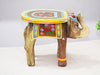 JH Gallery Handcrafted and Emboss Painted Colorful Wooden Elephant Decorative Showpiece Stool (Natural) - view 5
