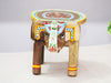 JH Gallery Handcrafted and Emboss Painted Colorful Wooden Elephant Decorative Showpiece Stool (Natural) - view 6