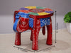 JH Gallery Handcrafted and Emboss Painted Colorful Wooden Elephant Decorative Showpiece Stool (Red) - view 3