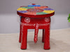 JH Gallery Handcrafted and Emboss Painted Colorful Wooden Elephant Decorative Showpiece Stool (Red) - view 5