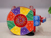 JH Gallery Handcrafted and Emboss Painted Colorful Wooden Elephant Decorative Showpiece Stool (Red) - view 6