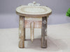 JH Gallery Handcrafted and Emboss Painted Colorful Wooden Elephant Decorative Showpiece Stool (WhiteE) - view 5