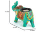 JH Gallery Handcrafted and Hand-Painted Colorful Wooden Elephant Tea Light Holder (GBlue) - view 10