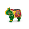 JH Gallery Handcrafted and Hand-Painted Colorful Wooden Elephant Tea Light Holder (Green) - view 6