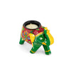 JH Gallery Handcrafted and Hand-Painted Colorful Wooden Elephant Tea Light Holder (Green) - view 7