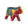 JH Gallery Handcrafted and Hand-Painted Colorful Wooden Elephant Tea Light Holder (Red) - view 2