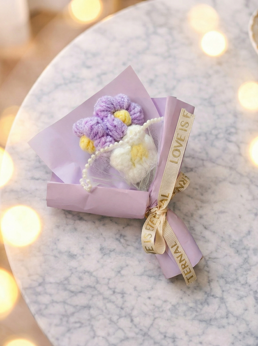 JH Gallery Crochet Bouquet Small - Lavender (with box)