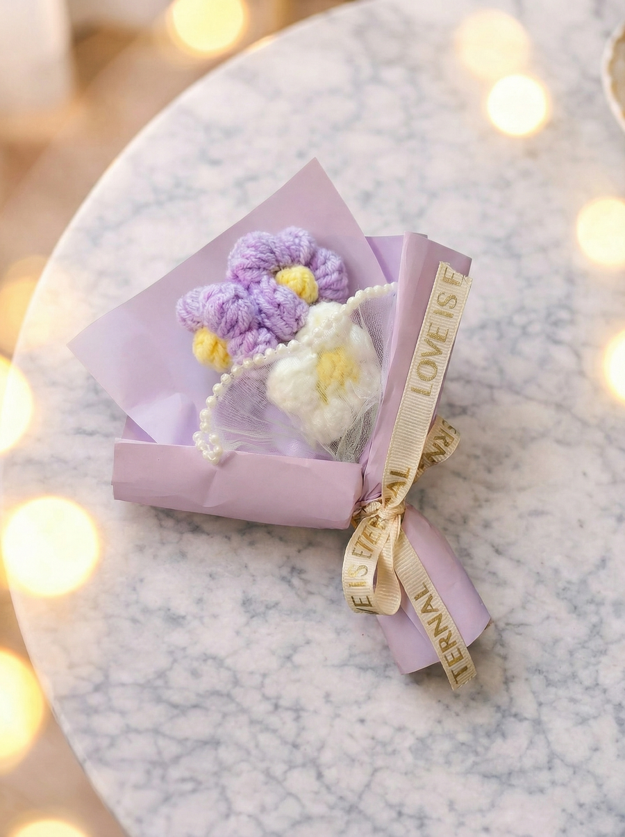 JH Gallery Crochet Bouquet Small - Lavender (with box)