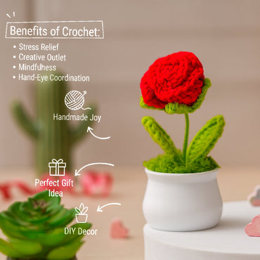 JH Gallery Crochet Pot (Red Rose)