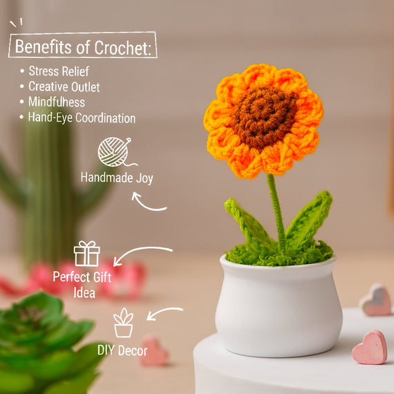 JH Gallery Crochet Pot (Sunflower)
