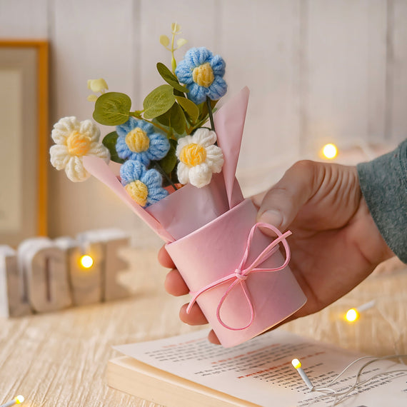 JH Gallery Crochet Pot Bouquet (Blue)