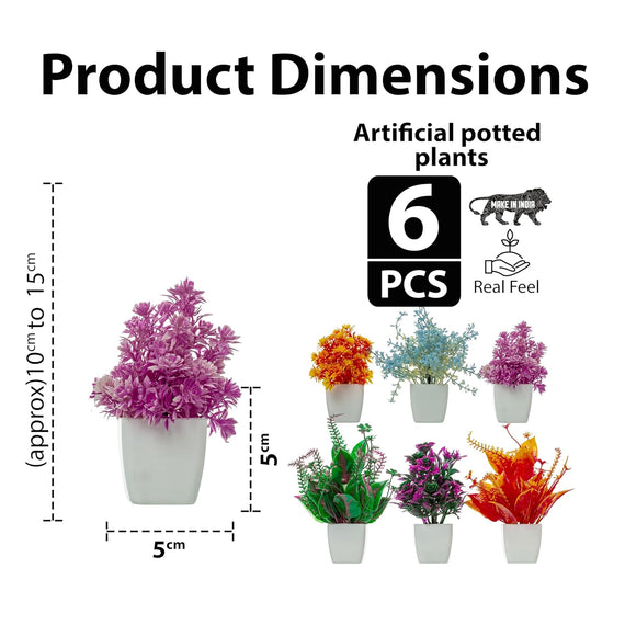 JH Gallery Artificial Plants with Pot (Pack of 6)
